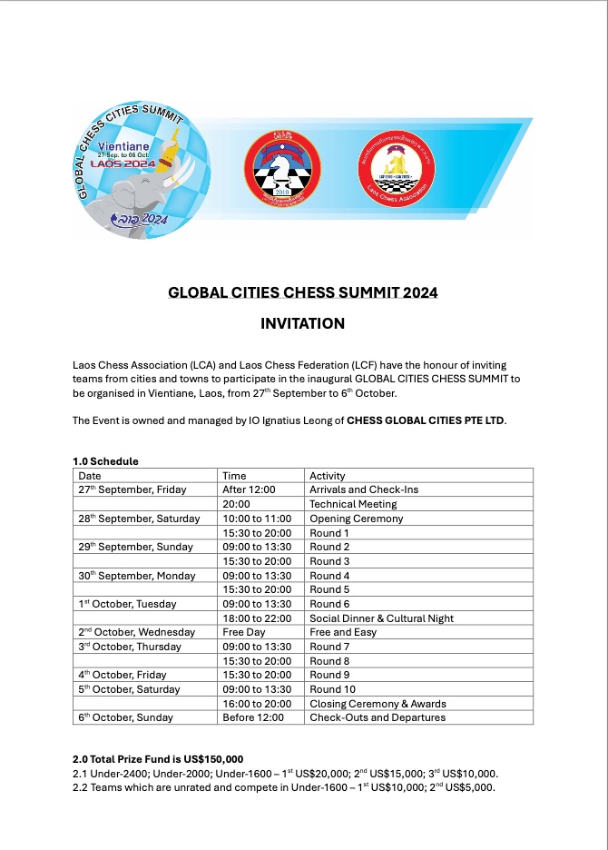 Global Cities Chess Summit 2024